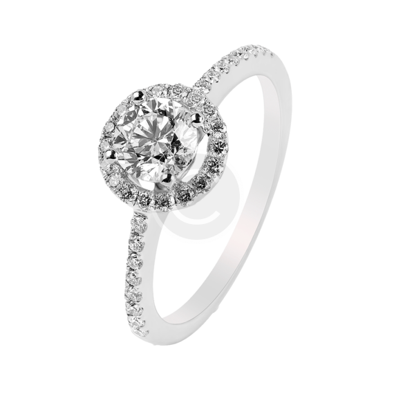 White Gold Ring in White Diamond