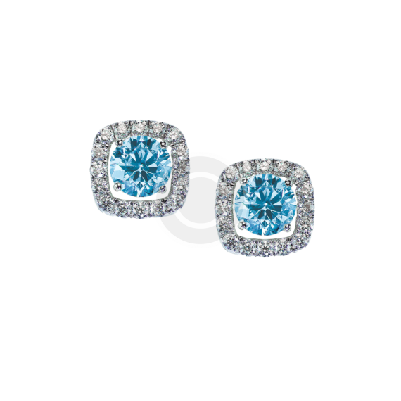 White Gold Ring Earrings in Topaz and Diamond